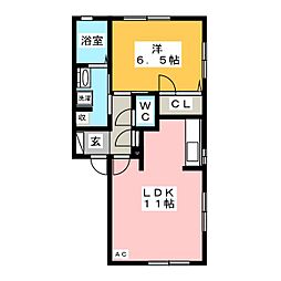 フラワーハイツ3 1LDKの間取図画像