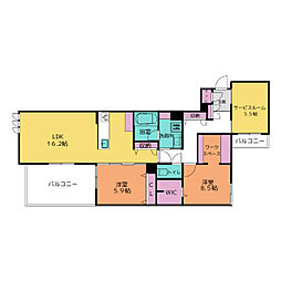 ハイラインパークA棟 3LDKの間取図画像