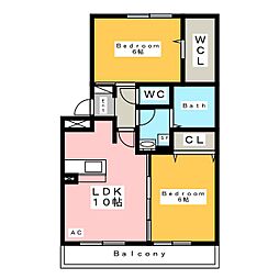 エフ 2LDKの間取図画像