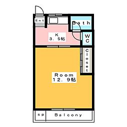 阿孝ビル 1Kの間取図画像