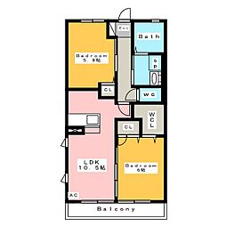 森のハイム 2LDKの間取図画像