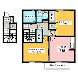 榮華セジュール 2LDKの間取図画像