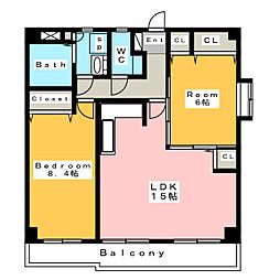 セレブ159 2LDKの間取図画像