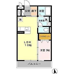 サクセス3 1LDKの間取図画像