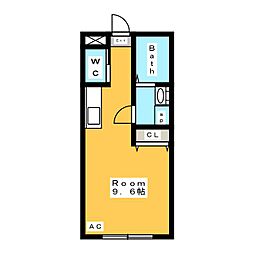 グリーンハイツ ワンルームの間取図画像
