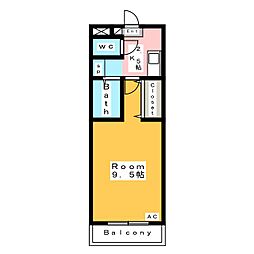 A・City姫小川 1Kの間取図画像
