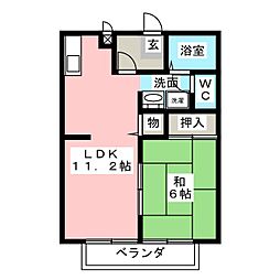 ハウスK2B 1LDKの間取図画像