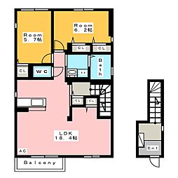 シャローム 2LDKの間取図画像