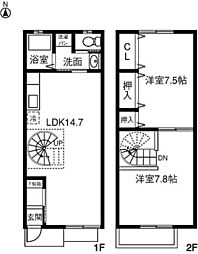 プレジョイア 2LDKの間取図画像