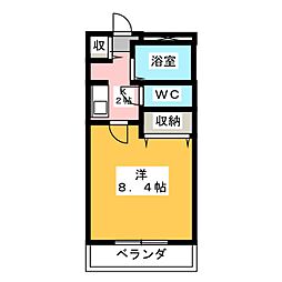 ハピネス 1Kの間取図画像