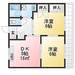 Greace犬山・2 2LDKの間取図画像