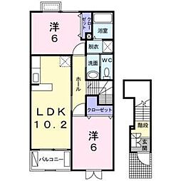 アメノ・カーサ 2階2LDKの間取り