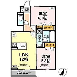 ホープ21 II 2LDKの間取図画像