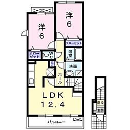 ホワイトメゾン1 2LDKの間取図画像