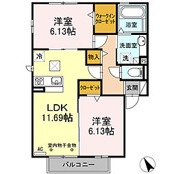 サンガーデン 2LDKの間取図画像