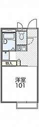 レオパレスヴィラツインM1 1Kの間取図画像
