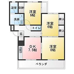 丸善ビル 3DKの間取図画像