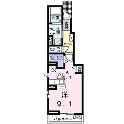 La.Briller柏森 1Kの間取図画像