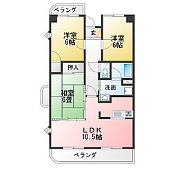 ベルヴィル 3LDKの間取図画像