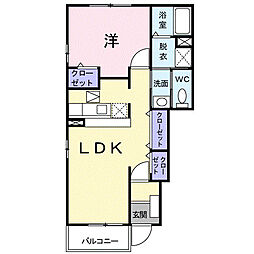 カサ・デル・ソル 1LDKの間取図画像