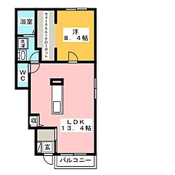 ハッピーフォレスト1 1LDKの間取図画像