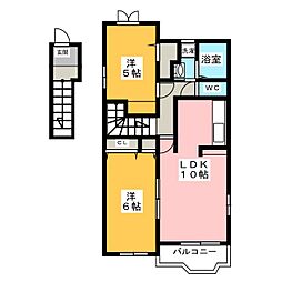マーサT1 2LDKの間取図画像