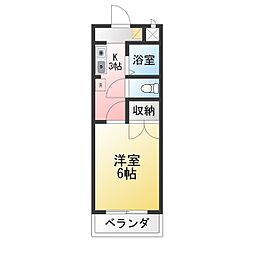 ビューハイツ中野 1Kの間取図画像