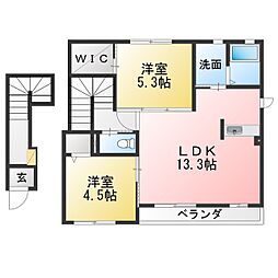 上坂121 2LDKの間取図画像