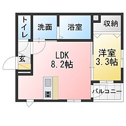 仮)犬山市松本町2丁目新築 1LDKの間取図画像