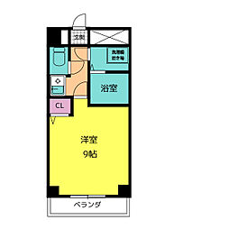 カーム富岡 1Kの間取図画像