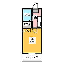 落合第1ビル 1Kの間取図画像