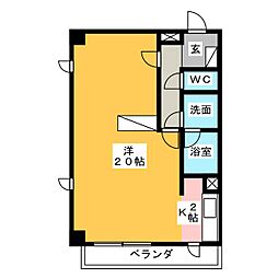 Lucent土橋 9階ワンルームの間取り