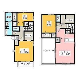 フェリーチェハウス 2階3LDKの間取り