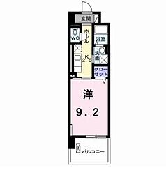 ライトヒルズ　元町 6階1Kの間取り