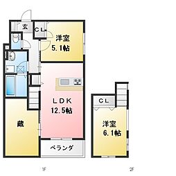 仮称)豊田市平山町新築計画 2LDKの間取図画像