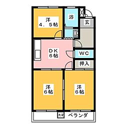 コーポ栄 3DKの間取図画像