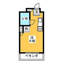 フリーダム32 ワンルームの間取図画像