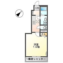 クレストハイム 1Kの間取図画像