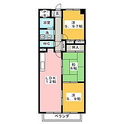 マンションモントレー 3LDKの間取図画像
