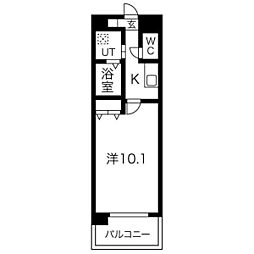 ヴェルティック 1Kの間取図画像