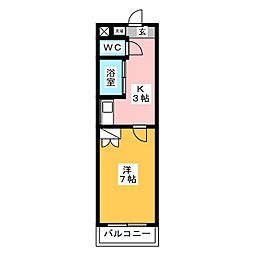 mt.cederroom 1Kの間取図画像