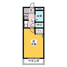 アンジェリーナ 1Kの間取図画像