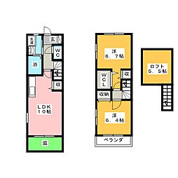 キャトル・フィーユB 2LDKの間取図画像