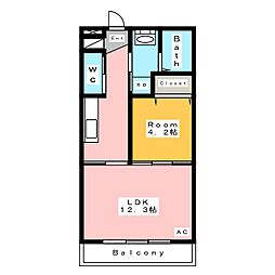 ソレアード吉良 3階1LDKの間取り