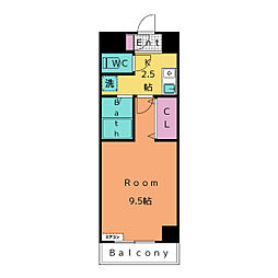 Ａ・Ｃｉｔｙ新安城東 4階1Kの間取り