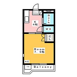 ジュネスサクラ 1Kの間取図画像
