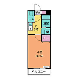 A・City大東町 1Kの間取図画像