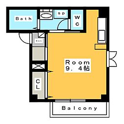 コンフォートサクラ ワンルームの間取図画像