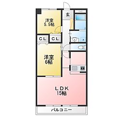 ブルーパレス 2LDKの間取図画像