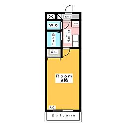 A・City法連町 1Kの間取図画像